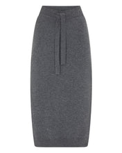 Load image into Gallery viewer, N.Peal Women&#39;s Metal Trim Cashmere Skirt Elephant Grey
