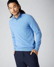 Load image into Gallery viewer, N.Peal Men&#39;s Baby Cashmere V Neck Jumper Blue
