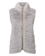 Load image into Gallery viewer, N.Peal Women&#39;s Rex Fur Ribbed Gilet Light Grey
