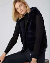 Load image into Gallery viewer, N.Peal Women&#39;s Detachable Sleeve Rex Jacket Navy Blue
