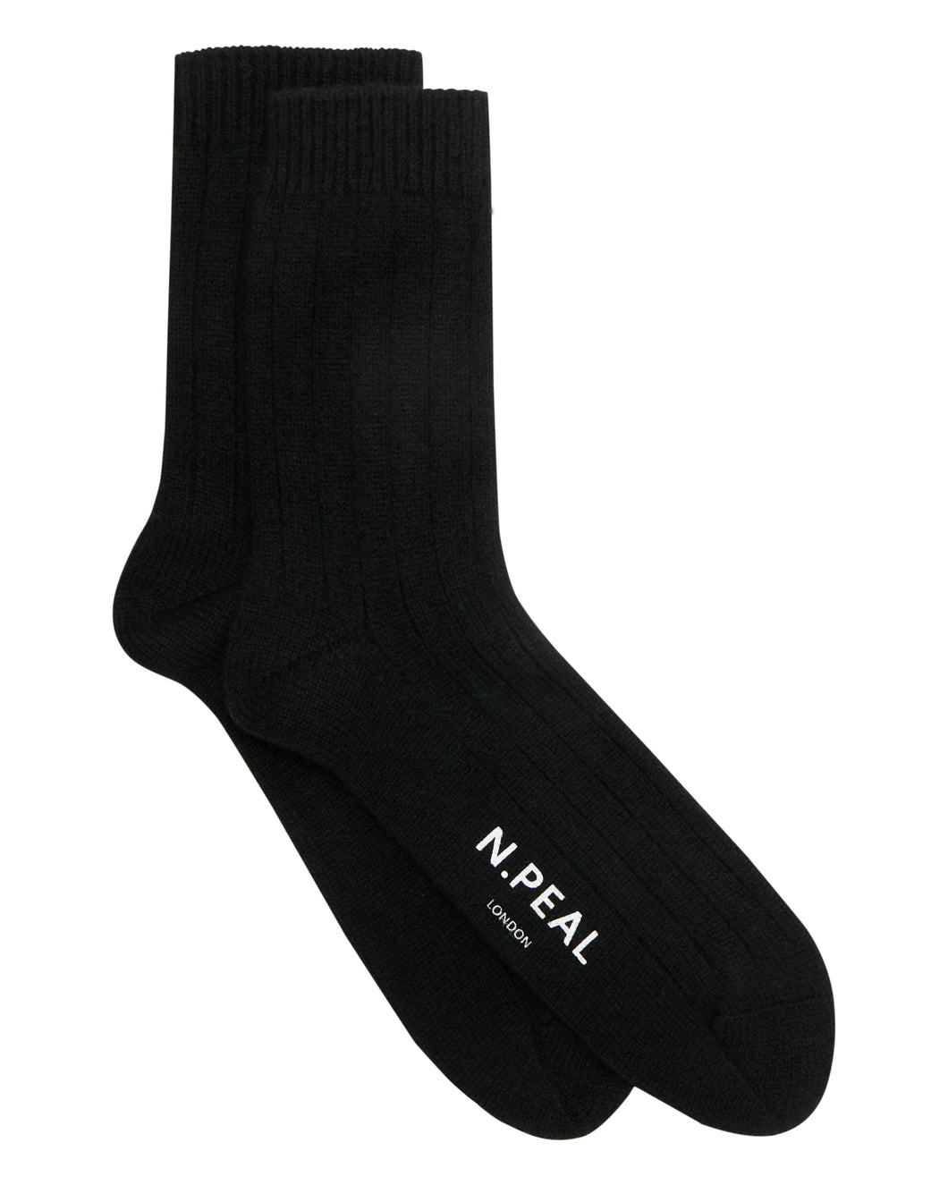 Mens Rib House Socks  in Black