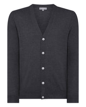 Load image into Gallery viewer, N.Peal Men&#39;s Fine Gauge Cashmere Cardigan Flint Grey
