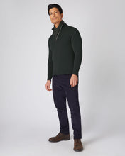 Load image into Gallery viewer, N.Peal Men&#39;s The Carnaby Half Zip Cashmere Jumper Dark Green
