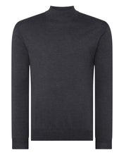 Load image into Gallery viewer, N.Peal Men&#39;s Fine Gauge Cashmere Mock Turtle Neck Jumper Flint Grey
