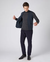 Load image into Gallery viewer, N.Peal Men&#39;s Fine Gauge Cashmere Mock Turtle Neck Jumper Flint Grey
