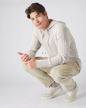 Load image into Gallery viewer, N.Peal Men&#39;s Cable Cashmere Hoodie Pebble Grey
