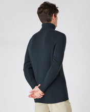 Load image into Gallery viewer, N.Peal Men&#39;s Chunky Roll Neck Cashmere Jumper Grigio Blue
