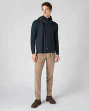 Load image into Gallery viewer, N.Peal Men&#39;s Ribbed Zip Through Cashmere Cardigan Grigio Blue
