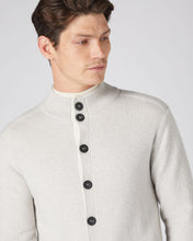 Load image into Gallery viewer, N.Peal Men&#39;s Full Button Cashmere Jumper Pebble Grey
