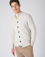 Load image into Gallery viewer, N.Peal Men&#39;s Full Button Cashmere Jumper Pebble Grey
