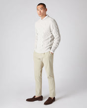 Load image into Gallery viewer, N.Peal Men&#39;s Mutli Cable Round Neck Cashmere Jumper Pebble Grey
