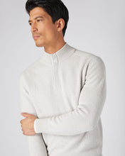 Load image into Gallery viewer, N.Peal Men&#39;s Half Button Cashmere Jumper Pebble Grey
