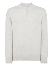 Load image into Gallery viewer, N.Peal Men&#39;s Half Button Cashmere Jumper Pebble Grey
