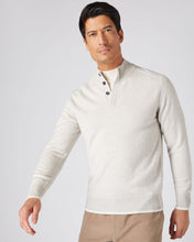 Load image into Gallery viewer, N.Peal Men&#39;s Half Button Cashmere Jumper Pebble Grey
