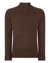 Load image into Gallery viewer, N.Peal Men&#39;s Raglan Marl Cashmere Jumper Espresso Brown Marl
