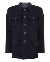 Load image into Gallery viewer, N.Peal Men&#39;s Woven Cashmere Jacket Navy Blue
