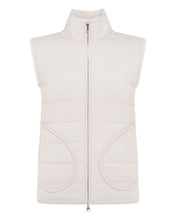 Load image into Gallery viewer, N.Peal Women&#39;s Fur Lined Reversible Cashmere Gilet Snow Grey
