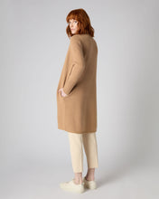 Load image into Gallery viewer, N.Peal Women&#39;s Vertical Rib Placket Cashmere Cardigan Sahara Brown
