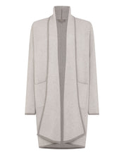 Load image into Gallery viewer, N.Peal Women&#39;s Herringbone Long Cashmere Cardigan Taupe Brown
