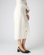 Load image into Gallery viewer, N.Peal Women&#39;s Button Through Cashmere Skirt New Ivory White
