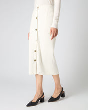 Load image into Gallery viewer, N.Peal Women&#39;s Button Through Cashmere Skirt New Ivory White
