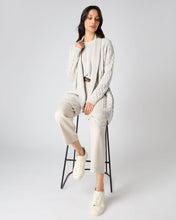 Load image into Gallery viewer, N.Peal Women&#39;s Cable Belted Cashmere Cardigan Pebble Grey
