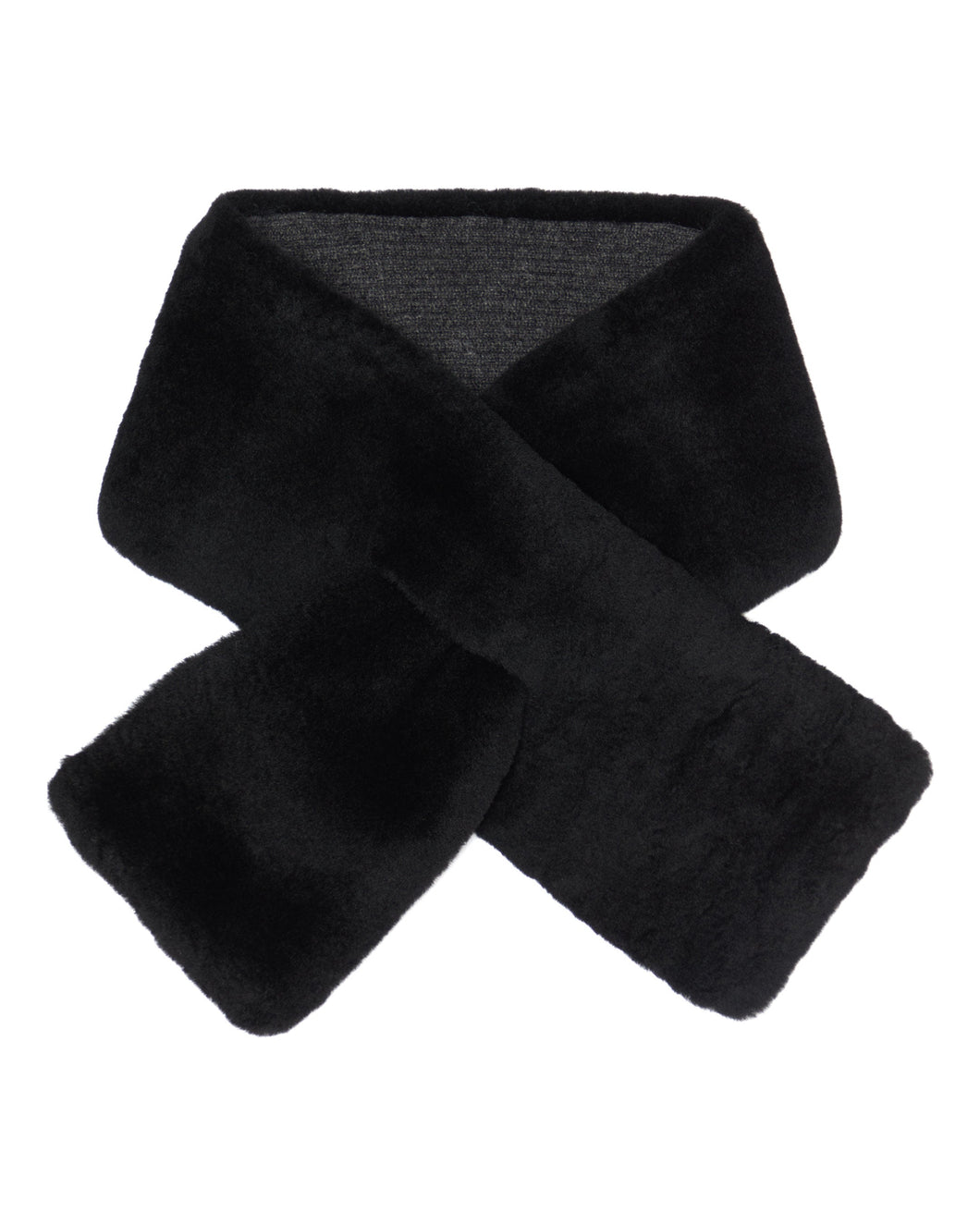 N.Peal Unisex Shearling Neckwarmer Dark Charcoal Grey