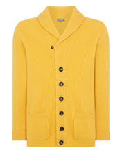 Load image into Gallery viewer, N.Peal Men&#39;s The Kensington Cashmere Cardigan Canary Yellow
