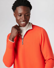 Load image into Gallery viewer, N.Peal Men&#39;s The Carnaby Half Zip Cashmere Jumper Vermillion Red
