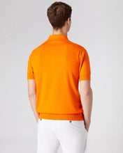 Load image into Gallery viewer, N.Peal Men&#39;s Short Sleeve Collared Cotton Cashmere Polo T Shirt Tangerine Orange
