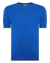 Load image into Gallery viewer, N.Peal Men&#39;s Short Sleeve Crew Neck Cotton Cashmere T Shirt Victoria Blue
