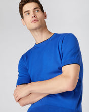 Load image into Gallery viewer, N.Peal Men&#39;s Short Sleeve Crew Neck Cotton Cashmere T Shirt Victoria Blue
