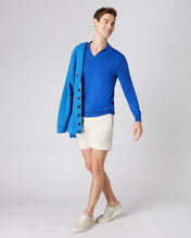 Load image into Gallery viewer, N.Peal Men&#39;s Polo Neck Cotton Cashmere Jumper Victoria Blue
