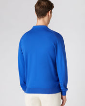 Load image into Gallery viewer, N.Peal Men&#39;s Polo Neck Cotton Cashmere Jumper Victoria Blue
