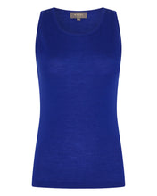 Load image into Gallery viewer, N.Peal Women&#39;s Superfine Cashmere Shell Top Ultramarine Blue
