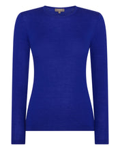 Load image into Gallery viewer, N.Peal Women&#39;s Superfine Long Sleeve Cashmere Top Ultramarine Blue
