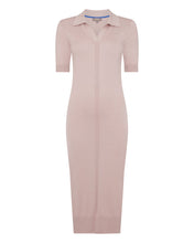 Load image into Gallery viewer, N.Peal Women&#39;s Polo Collar Cotton Cashmere Dress Dune Pink
