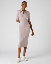 Load image into Gallery viewer, N.Peal Women&#39;s Polo Collar Cotton Cashmere Dress Dune Pink
