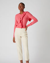 Load image into Gallery viewer, N.Peal Women&#39;s Crop Round Neck Cashmere Jumper Peony Pink
