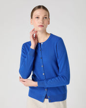 Load image into Gallery viewer, N.Peal Women&#39;s Olivia Round Neck Cashmere Cardigan Sonic Blue
