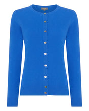 Load image into Gallery viewer, N.Peal Women&#39;s Olivia Round Neck Cashmere Cardigan Sonic Blue
