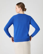 Load image into Gallery viewer, N.Peal Women&#39;s Olivia Round Neck Cashmere Cardigan Sonic Blue
