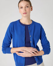 Load image into Gallery viewer, N.Peal Women&#39;s Olivia Round Neck Cashmere Cardigan Sonic Blue
