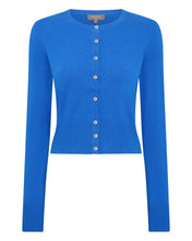 Load image into Gallery viewer, N.Peal Women&#39;s Ivy Cropped Cashmere Cardigan Sonic Blue
