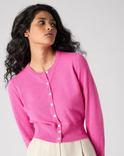 Load image into Gallery viewer, N.Peal Women&#39;s Ivy Cropped Cashmere Cardigan Vibrant Pink
