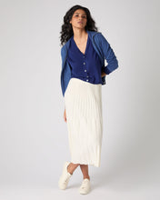 Load image into Gallery viewer, N.Peal Women&#39;s Superfine Cashmere V Neck Cardigan Indigo Blue
