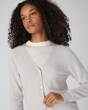 Load image into Gallery viewer, N.Peal Women&#39;s Lara V Neck Cashmere Cardigan Pebble Grey
