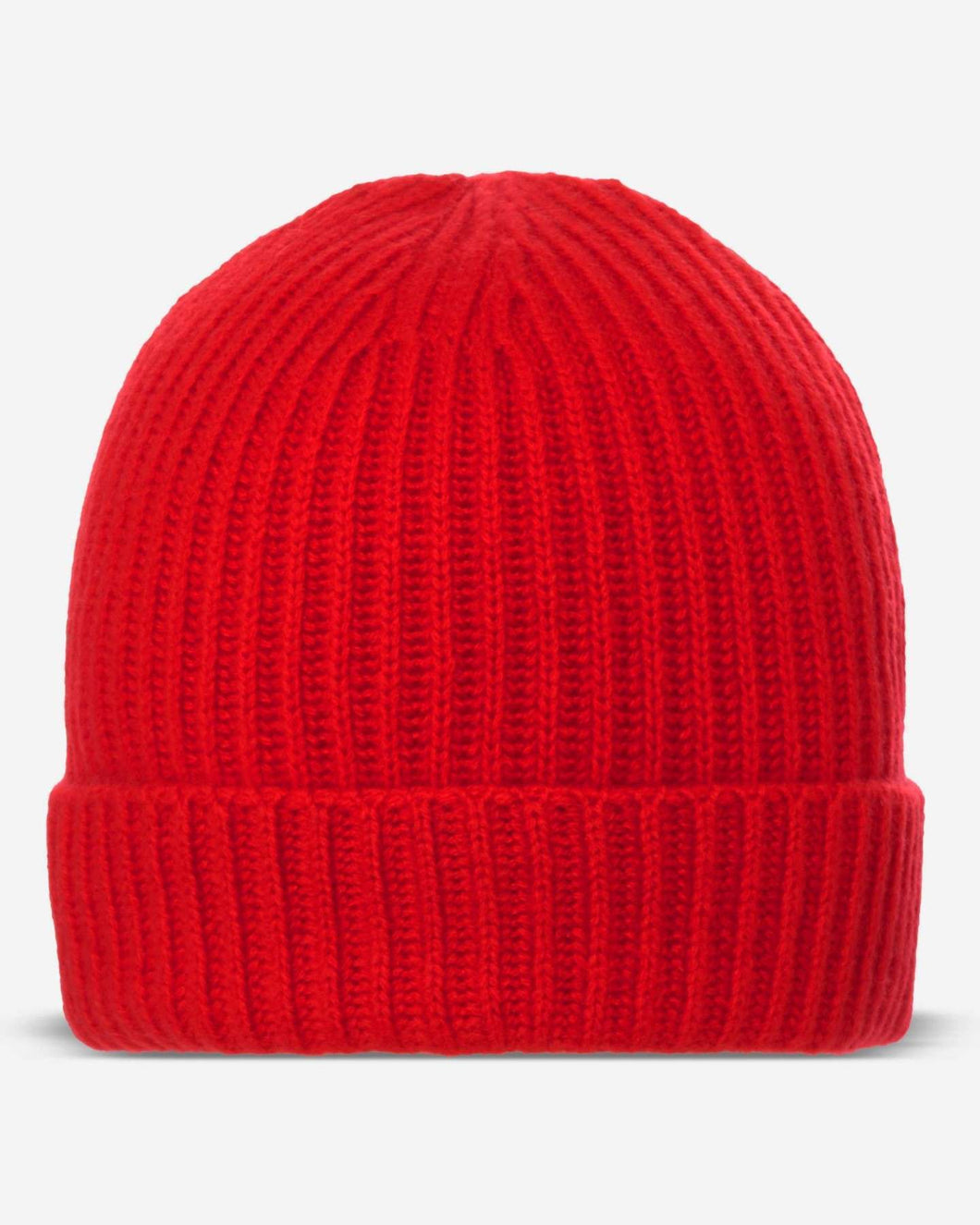 N.Peal Unisex Ribbed Cashmere Hat Red
