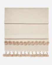 Load image into Gallery viewer, Fur Bobble Woven Shawl Ecru White Sand Brown
