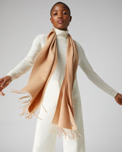 Load image into Gallery viewer, Large Woven Cashmere Scarf Camel Brown
